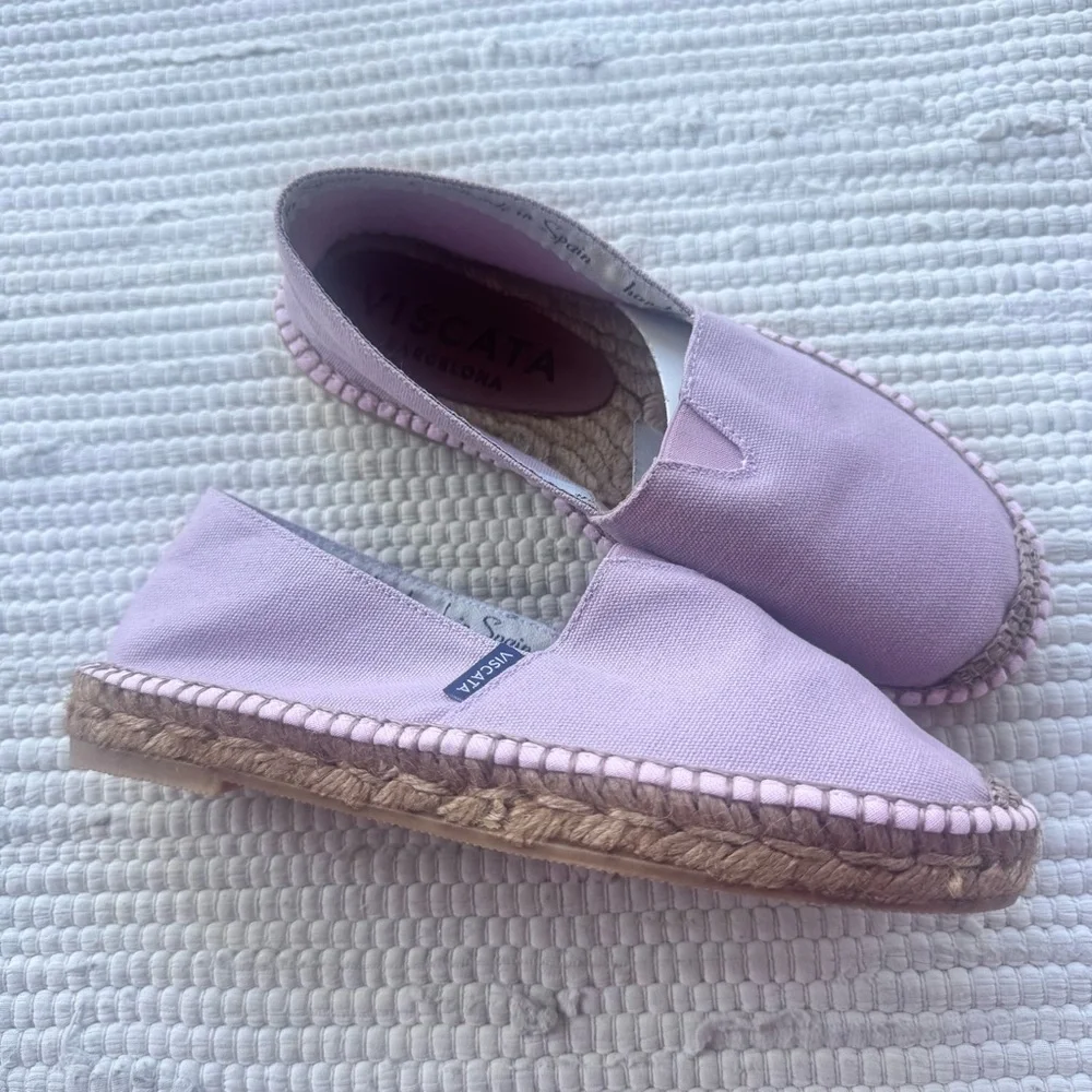 VISCATA Barcelona Pink Canvas Espadrilles Slip On Shoes EU 36
